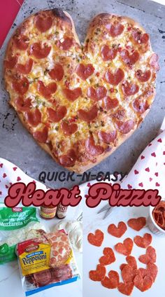 Whip up a heart-shaped pizza for a delightful Valentine's Day treat! This easy recipe is perfect for celebrating love and creating delicious memories with your loved ones. With simple instructions and a dash of creativity, this semi-homemade heart pizza is sure to steal hearts. Share the love with this fun and festive dish! #valentine #valentinesday #pizza #valentinefood