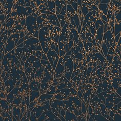 a black and gold wallpaper with small branches