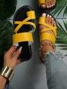 Summer Leather Sandals, Pu Heels, Elegant Shoes, Casual Slippers, Toe Sandals