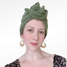 "Multi Style Headscarf, Khaki headwrap, Chemo Turban, Chemo Gift, Easy Tie Headwrap, Wire Headwrap, Boho Headscarf Bohemian style wire headwrap is a wonderful hair accessory for anyone even those who has difficulty in tying a scarf on their head. Super easy to style in 10 seconds. Formable wire inside allows you to shape easily and the wire is placed in the fabric so that it does not discomfort your head. Made from crepe fabric and wire inside which is easy to shape around your head. Stays all d Knotted One Size Headwrap In Headband Shape, Knotted One Size Headband Headwrap, One Size Knotted Headwrap Shaped As Headband, One Size Knotted Headwrap Headband, One Size Knotted Headband Style Headwrap, Solid Color Headscarf Shaped As Headband, Green Headband Headwrap For Beach, Bohemian Green Headwrap As Headband, Adjustable Wrap Bohemian Headscarf