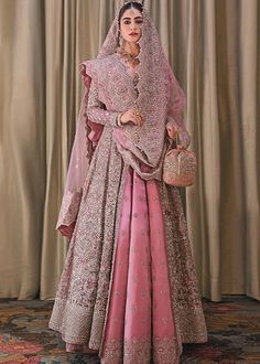 Timeless Elegant Tea Pink Pakistani Bridal Dress Gown Pishwas in Lehenga Style Pink Pakistani Bridal Dress, Pakistani Bridal Dress, Lehenga Style, Pakistani Bridal, Dress Gown, Bridal Lehenga, Bridal Dress, Designer Wedding Dresses, Lehenga