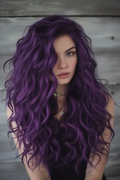 Lock in your style with these trendy hairstyles that will keep you looking and feeling cool all season long. Fun Fashion Color Hair, Fuschia Hair, Long Purple Hair, Exotic Hair Color, Hp Characters, Κούρεμα Bob, Hair Colorful, Dark Purple Hair, Modele Fitness