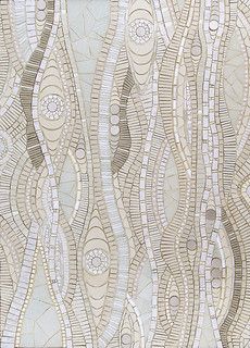 an abstract wallpaper with wavy lines and circles in brown, beige and white colors