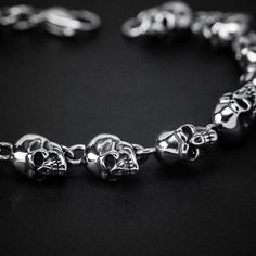 Stainless Steel Skull Chain Bracelet-Viking Bracelet-Norse Spirit Viking Jewellery, Viking Bracelet, Skull Bracelet, Skull Head, Dramatic Look, Viking Jewelry, Gothic Jewelry, Jewelry Lover, Stainless Steel Bracelet