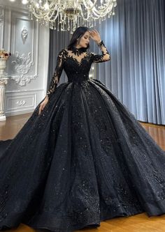 A Black Wedding, Black Lace Wedding Dress, Black Lace Wedding, Black Wedding Gowns, Black Quinceanera Dresses, Wedding Gown Backless, Black Wedding Dress, Black Ball Gown, Backless Wedding