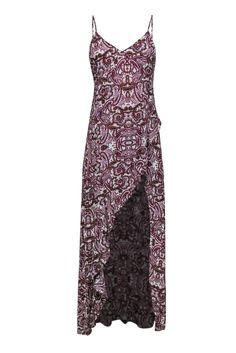 For Love And Lemons Slip Dress, For Love And Lemons Glitter Slip Dress, Feminine Floral Print V-neck Slip Dress, V-neck Beach Sundress With Paisley Print, Fall Abstract Print V-neck Dresses, Scarlett Dresses, Brown Paisley, Elevated Casual, Chic Shop