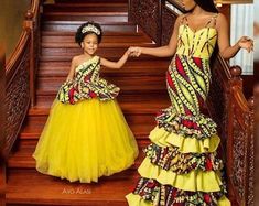 Hula Dress, Mommy Daughter Outfits, Printed Prom Dresses, Stylish Lady, African Prom Dresses, African Dresses For Kids, Afrikaanse Mode, African Wedding Dress, Gaun Fashion