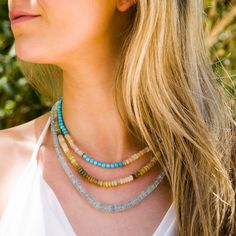 "Neck candy, anyone? Absolutely gorgeous beaded necklaces to add to your layering game! Pictures just don't do justice how sparkly and beautiful these beads are! Please choose from: 1. Aquamarine 4.5-7mm, 19\" plus extender 2. Ethiopian opal 5-6mm, 16\" plus extender 3. Kingman turquoise 4mm, Ethiopian opal, 4 pave diamond rondelles, 16\" plus extender All necklaces are finished with 14k gold clasp and extender chain. Check OliverRafCollection for new listings: https://www.etsy.com/shop/OliverRa Amazonite Gemstone Beaded Necklaces With Round Beads, Amazonite Gemstone Beaded Necklace With Round Beads, Amazonite Gemstone Beaded Necklace, Turquoise Gemstone Beads Crystal Necklace, Turquoise Amazonite Gemstone Beads Necklace, Turquoise Beaded Necklace With Round Gemstone Beads, Rose Cut Diamond Pendant, Colorful Beaded Necklace, Pearl Lariat Necklace