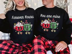 Get into the holiday spirit with our Fun Couple Christmas sweatshirt set! These cute couples Christmas sweaters are the perfect choice for spreading joy and merriment during the festive season. Designed for making a stylish statement at Christmas parties, these matching Christmas sweatshirts will have you and your partner looking adorable and coordinated as you celebrate the most wonderful time of the year! Gildan 18000 Brand Sweatshirt ▶Unisex Adult Sizing ▶See Our Size Chart for Proper Sizing ▶Any rolled sleeves are for styling purposes only ▶Props used in photos are not included with the purchase. ✈ PROCESSING & SHIPPING ✈ T-Shirts, Sweatshirts, and Hoodies Processing Time: 3-5 business days Standard Shipping: 2-5 business days after processing time Mugs Processing Time: 3-5 business da Couple Sweaters, Couple Embrace, Couples Christmas Sweaters, Couples Christmas, Couples Sweaters, Couple Christmas, Matching Couple, Sweatshirt Set, Rolled Sleeves