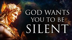 the words god wants you to be silent with an image of a man holding a harp