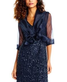 Organza Wrap Jacket | macys.com Sheer Jacket, Wrap Jacket, Evening Jackets, Formal Looks, Beautiful Wedding Dresses, Adrianna Papell, Dressed Down, Blazers For Women, Hats For Women