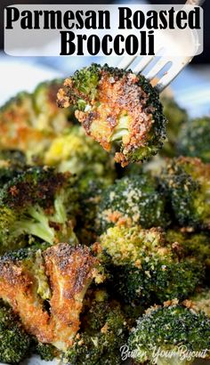 broccoli florets with parmesan toasted broccoli on top