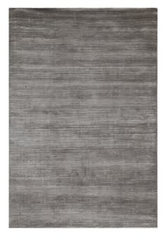 a gray rug with horizontal stripes on it