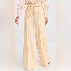 Nwt Ivory Zimmerman Kaleidoscope Wide Flare Leg Pant In Macadamia. Elegant Wide Leg Dress Trousers. Neutral Color And Wide Flaire Is On Trend And Very Flattering. Perfect Dressy Pant. Size 1 Zimmerman Is Size 6 Us Zimmerman Trousers, Chic Cream Wide Leg Pants For Formal Occasions, Chic Beige Wide Leg Pants For Formal Occasions, Tailored Cream Wide Leg Pants For Formal Occasions, Chic Beige Wide Leg Pants For Evening, Chic Cream Wide Leg Full-length Pants, Chic Cream Full Length Wide Leg Pants, Elegant Cream Wide Leg Pants, Chic Cream Pants For Evening