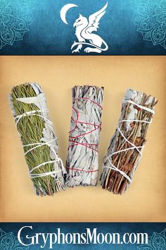 Sage Bundle Sampler II - White Sage is an excellent all-around choice for smudging, and it is particularly good at dispelling negative energies. The blend of Sage and Basil attracts an abundance of blessings to every aspect of your life. And Sage and Pine acts to overcome obstacles and bring about positive change. Each herbal bundle measures approximately 4" long. Be sure to visit our website to find even more herbs for smudging. #Sage #Smudge #Smudging #Basil #Pine #Herbs #Herbcraft Cleansing Rituals, Yerba Santa, Energy Clearing, White Sage, Save Your Money, Negative Energy, To The World, Health Tips