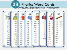 the printable phonics word cards are set up to teach children how to read