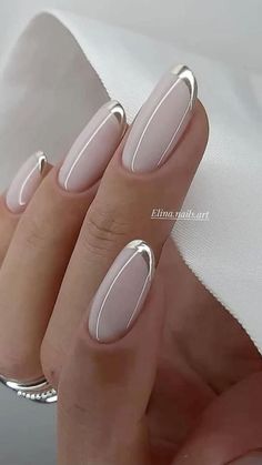 The Ultimate Guide To Nail Art Designs Ideas 2024 | Summer Nails Coffin #neutral #nails Silver Nail Designs, Wedding Nails French, Nails For Bride, Wedding Nails Glitter, Elegant Nail Designs, Silver Nail, Stylish Nails Designs, Wedding Nails For Bride