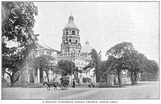 an old black and white photo of people in front of a building with a horse drawn carriage