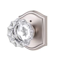 an image of a door handle with crystal glass knobs on the front and side