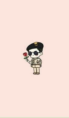 a cartoon character holding a rose in his hand with the caption's name on it