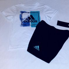 Brand New With Tags. Set Includes An Adidas White Tee With Black And Blue Trim Printed Short Sleeve Tee. Soft Lightweight Cotton Blend Provides Comfort And A Great Look With "Adidas " Inscription. Bottoms Are Black With Blueprint Trim Polyester Mesh Breathable Blend Design Shorts With Adidas Inscription On Left Leg. Elastic Waistline, With 3 Stripes On Right Leg. Set Fits Infant Boys 12 Months. Any Questions, Please Contact Me. Cotton Sport Sets With Graphic Print, Cotton Graphic Print Sports Sets, Sporty Graphic Print Playwear Set, Sporty Graphic Print Sets For Playwear, Sporty Playwear Set With Graphic Print, White Sports Sets With Letter Print, White Letter Print Sports Set, Sporty White Sets With Graphic Print, Sporty White Graphic Print Sets