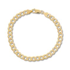 Bold and stylish, this 8.5-inch curb chain bracelet for her brings distinction to any outfit and pairs elegantly with other bracelets (sold separately). Crafted of 14K yellow gold, the chain secures with a lobster clasp and is approximately 6.7mm in width Classic Cuban Link Bracelet With Oval Links, Classic Curb Chain Bracelet, Classic Link Charm Bracelet With Curb Chain, Classic Curb Chain Charm Bracelet For Everyday, Classic Charm Bracelet With Curb Chain For Everyday, Classic Gold Bracelet With Oval Link Curb Chain, Classic Cuban Link Bracelet With Lobster Clasp, Classic Gold Cuban Link Bracelet, Tarnish Resistant, Classic Yellow Gold Charm Bracelet With Curb Chain