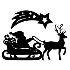 santa riding in his sleigh with reindeer