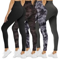 PRICES MAY VARY. 【WORTH THE COST��】- You can get 4 pairs of leggings for women all in one. Each legging with high quality only needs less than $7. Rich color collocation for womens' leggings underlines women's youth and vitality. We know this workout legging will become a new favorite of yours. 【HIGH WAISTED DESIGN】- 5.3 inches wide compression waistband for excellent coverage. And tight fit accentuates your natural curves which make you look more awesome, slim and great. Enjoy the feeling that ou Workout Pants Women, Workout Legging, Yoga Pants With Pockets, Womens Leggings, Workout Sets, Leggings For Women, Pants With Pockets, Natural Curves, Soft Black