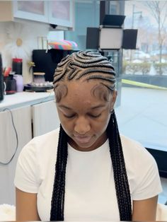 Row Back Hairstyles For Black Women, Feed In Braids Freestyle, Freestyle Feed In Braids, Braids Freestyle, Feed In Braids Cornrows, Freestyle Stitch Braids, Freestyle Braids, Feed In Braids