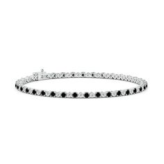 Make a statement with this tennis bracelet, crafted in 14k white gold. Adorned with alternating prong-set enhanced black diamonds and gypsy-set white diamonds, this stunner will catch everyone's eye with its mysterious sparkle. Black Diamond Bracelets, Black Diamond Bracelet, Diamond Tennis Bracelet, Black Diamonds, Tennis Bracelet Diamond, Diamond Bracelets, White Diamonds, Tennis Bracelet, White Diamond