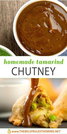 homemade tamarin chutney recipe with text overlay