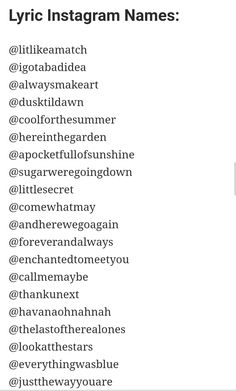 an instagram page with the names of people on it