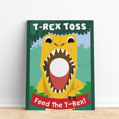 a children's book with an image of a t - rex