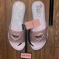 Pink, Sparkly, And Girly Juicy Sandals. New With Tags. Never Worn Trendy Flat Synthetic Jelly Sandals, Trendy Pink Slip-on Jelly Sandals, Trendy Slip-on Jelly Sandals, Trendy Pink Jelly Sandals, Trendy Pink Slide Jelly Sandals, Trendy Synthetic Slip-on Jelly Sandals, Trendy Party Jelly Slide Sandals, Trendy Slip-on Synthetic Jelly Sandals, Juicy Sandals