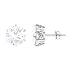 6 Claw Set Round Zircon Solitaire Stud Earrings Zircon - ( AAAA ) - Quality - Rosec Jewels Claw Prong, Claw Setting, Solitaire Studs, Cubic Zirconia Earrings, Signature Jewelry, Timeless Jewelry, Conflict Free Diamonds, Free Jewelry, Prong Setting