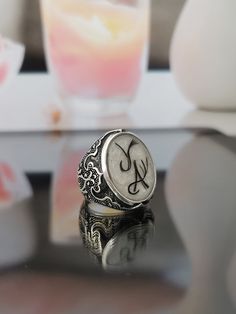 "✓ Personalized Hair Locket Heart Ring For Unisex. Our Solid 925 Sterling Silver ring with; %100 hand crafted, gold workmanship is specially produced for you, Jewelry made with love for your special occasions. ---● R I N G ∙ D E T A I L S ●--- * The Case Of The Ring is SOLID 925 STERLING SILVER. * The upper part of the ring is made of UV stable resin. And your hair will be safe in it. * We create letters/designs by hand crafted by separating your hair into strands. * The shapes of the letters/de White Engraved Initial Ring, Handmade Engraved White Gold Ring, Handmade White Signet Ring, Hair Locket, Hair Keepsake, Horse Hair Jewelry, Ashes Ring, Lock Of Hair, Memorial Ring