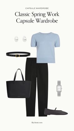 Classic Spring Work Capsule Wardrobe 2024 Spring 2024 Work Outfits, Spring Work Capsule Wardrobe, Work Causal, Season Of Chic, Timeless Office, Work Capsule Wardrobe, French Outfits, Work Capsule, Smart Casual Work