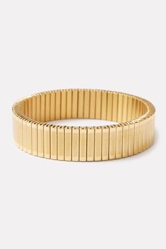 Add a chic touch to your look with this watchband-inspired bracelet by Gorjana, finished in 18k gold plating with stretch elastic for easy on-and-off. | GORJANA Women's Venice Watch Bracelet, Gold Gorjana Jewelry, Watch Bracelet, Sock Shop, Gold Plated Necklace, Bracelet Gold, Jewelry Bags, Boot Shop, High Quality Jewelry, Shop Dresses