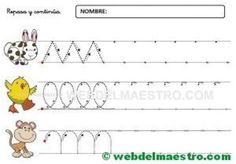 letter m worksheet with animals and letters to be written in the same language