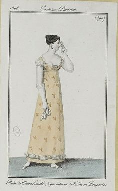 via Flickr Costume Parisien 1808 1808 Fashion, 1820s Fashion Plate, Regency Ball Gown Fashion Plates, 1817 Fashion Plate, 1806 Fashion Plate, 1815 Fashion Plate, Empire Outfit