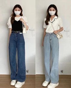 Cute Everyday Outfits Summer, College Outfits Korean, Outfits Korean Style, Outfits Summer Casual, Everyday Outfits Summer, Outfit Korean Style, Looks Jeans, Casual College Outfits