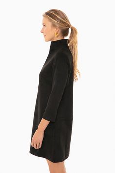 Versatile, on-trend, and classic, the Clifton Dress is a Tuckernuck must have for fall and winter. Featuring a stand collar, v-neck, and three-quarter length sleeves, this will take you from desk to drinks and pairs effortlessly with flats and boots! 

Stand collar
Three-quarter length sleevesFaux suede
V-neck95% polyester, 5% spandexCare: Dry clean prior to the first wear Fall Workwear Dress With High Neck, Half Sleeve Fall Workwear Dresses, Fall Half-sleeve Workwear Dress, Half-sleeve Fall Workwear Dresses, Fall Dresses With 3/4 Sleeves, Winter Workwear Dresses With 3/4 Sleeves, Modern Fall Workwear Dresses, Chic Split Neck Fall Dresses, Chic Split Neck Dresses For Fall