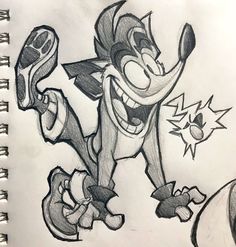 a drawing of a cartoon character holding a baseball bat