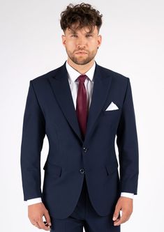 Bryant Navy Blue Stretch Suit - SARTORO Elegant Fitted Business Casual Blazer, Elegant Fitted Blazer For Business Casual, Classic Fitted Suits With Hidden Button Closure, Classic Fitted Suit With Hidden Button Closure, Timeless Slim Fit Suits For Office, Timeless Fitted Suits For Workwear, Navy Fitted Suit For Office, Navy Fitted Suits With Suit Collar, Navy Fitted Suits For Office