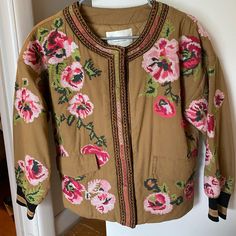 New With Tags. Size Xs But Runs Large (I’m A M/L And It Fit Me) Cross Stitched Embroidered Floral Design Snap Closure Quilted Inside To Make Or Bulkier / Warmer Brown Floral Embroidered Fall Outerwear, Brown Floral Embroidery Outerwear For Fall, Brown Floral Embroidered Outerwear For Fall, Spring Cotton Outerwear With Embroidered Cuffs, Brown Floral Embroidered Winter Outerwear, Brown Floral Embroidered Outerwear For Winter, Winter Brown Outerwear With Floral Embroidery, Fall Outerwear With Multicolor Embroidery And Floral Print, Fall Floral Print Outerwear With Multicolor Embroidery