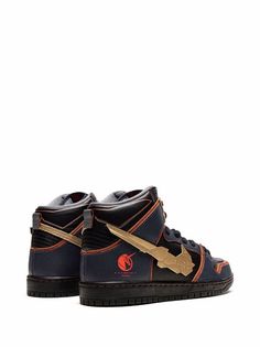 Nike x Gundam SB Dunk High Pro QS "Banshee" Sneakers - Farfetch Nike Sb Dunk High, Sb Dunk High, Dunk High, Nike Sb Dunks, Sb Dunk, Swoosh Logo, Sneakers Blue, Mobile Suit, Nike Sb