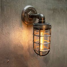 Industrial Sconce Light - Industrial Cage Light | MillerLights™ Cage Light, Steel Cage, Porch Light, Entryway Lighting, Industrial Wall Lights, Front Entrance, Industrial Wall, Entrance Door, Lamp Parts