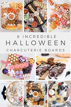 an assortment of halloween crafts and treats with text overlay that reads, 8 incredible halloween character