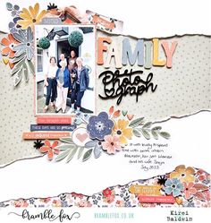 a scrapbook page with an image of family