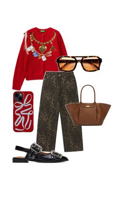 Leopard Print Outfits, Tomboy Chic, Cute Preppy Outfits, Stockholm Fashion, Red Outfit, Mode Vintage, Mom Outfits, Preppy Outfits, Classy Outfits